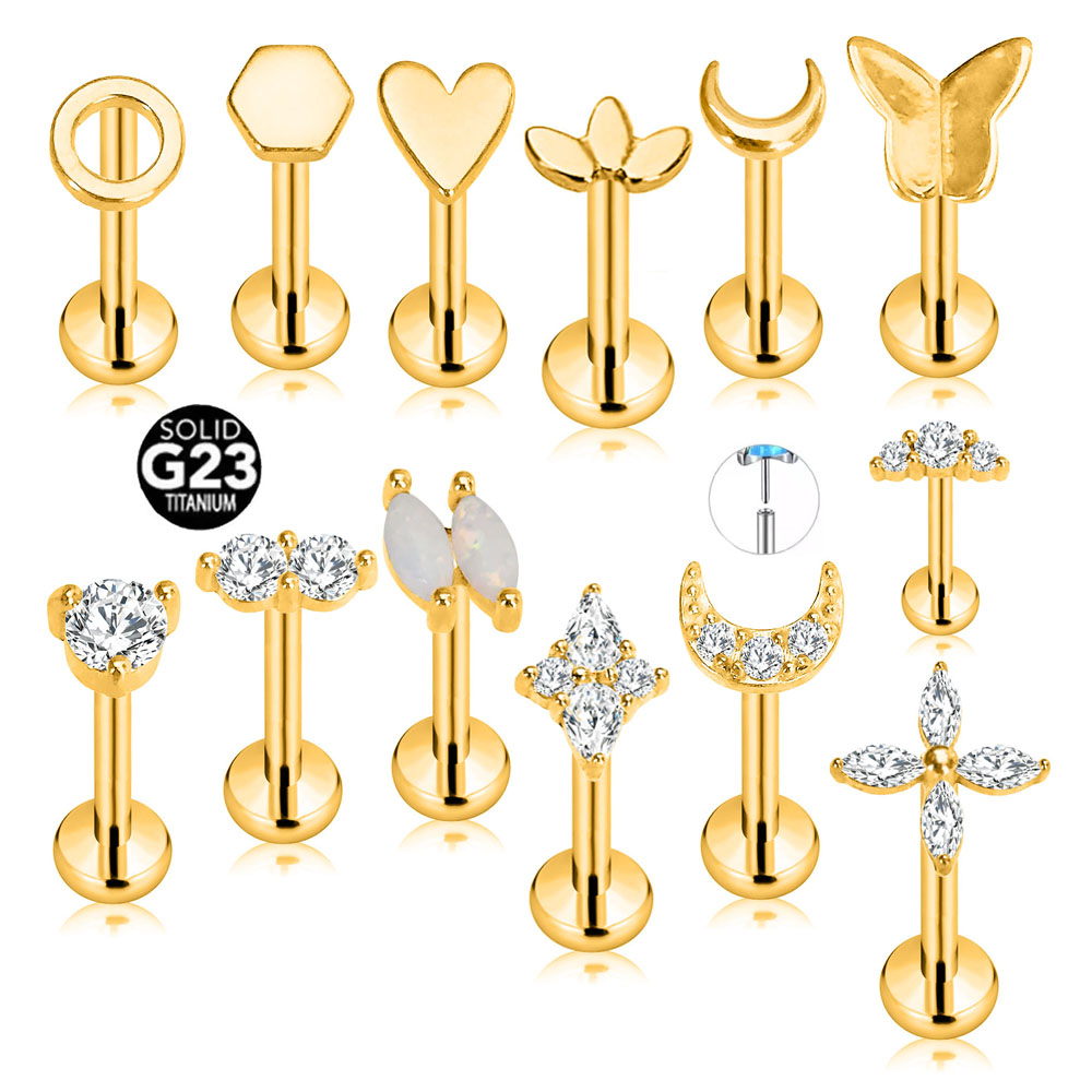 Body Jewelry Threadless - ASTM F136 G23 Titanyum Çiçek Yıldız