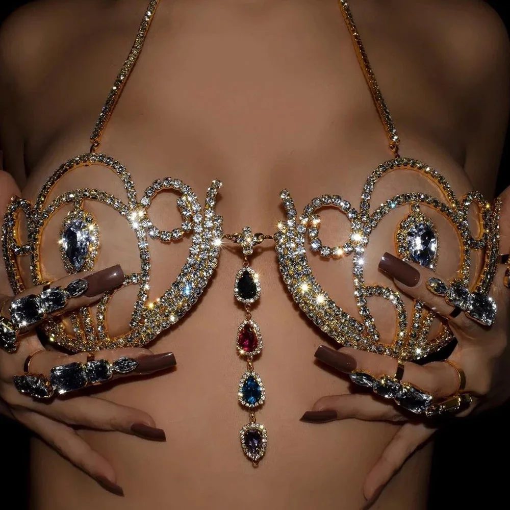 Body Jewelry Harness - Lüks taklidi Bikini sutyen kadınlar için