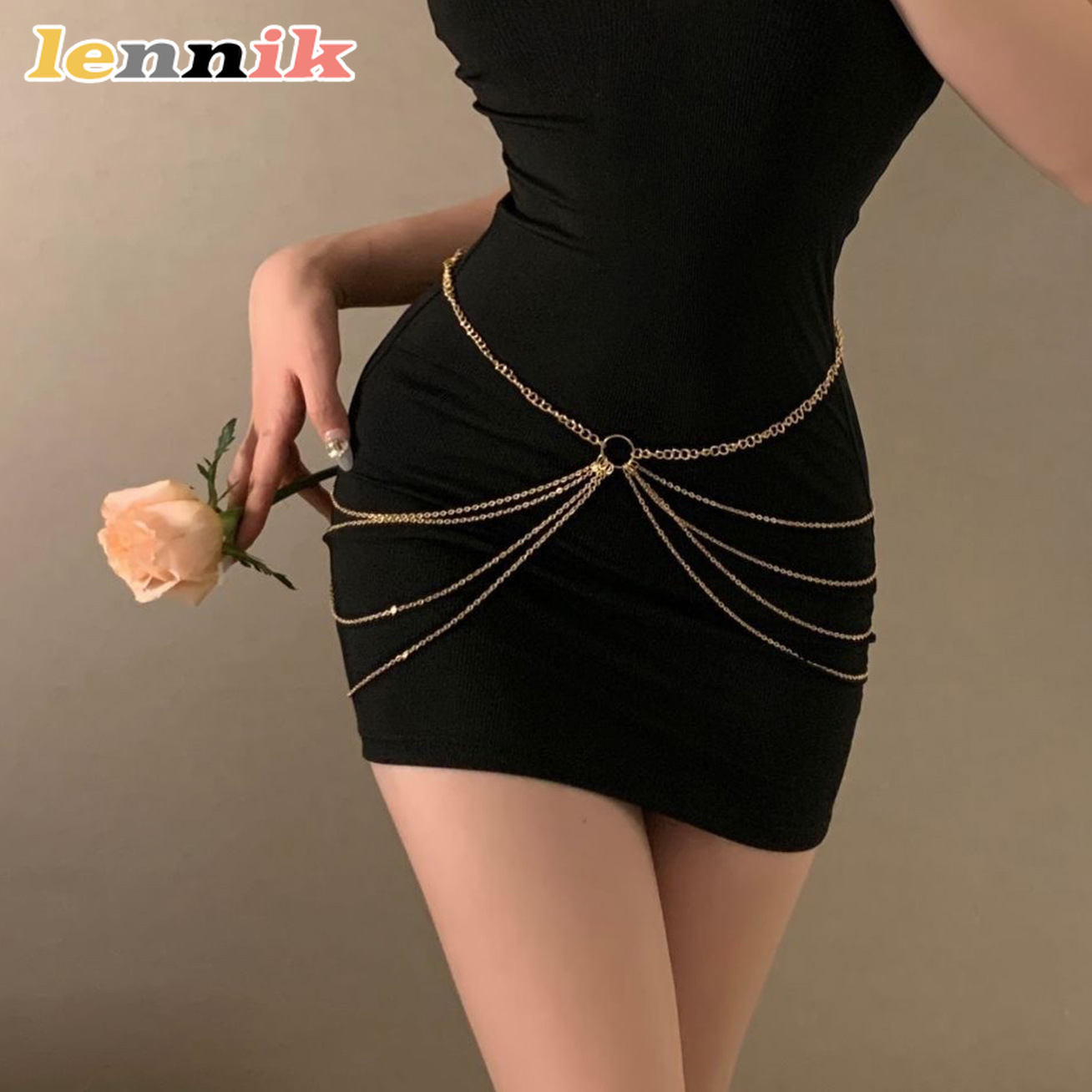 Body Chain Jewelry - LENNIK Püskül Metal Çok Katmanlı Bel
