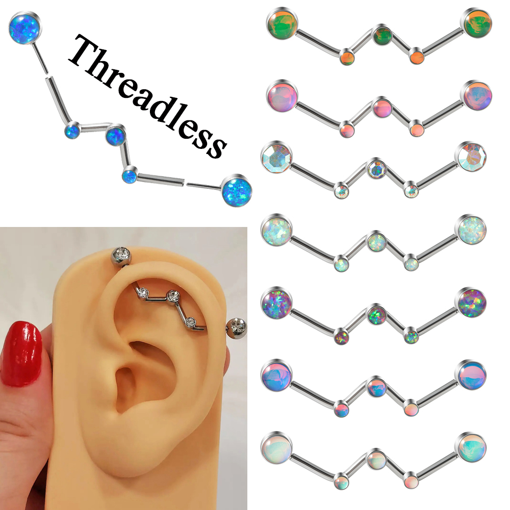Body Jewelry Threadless - 1 adet 316L cerrahi çelik 14G