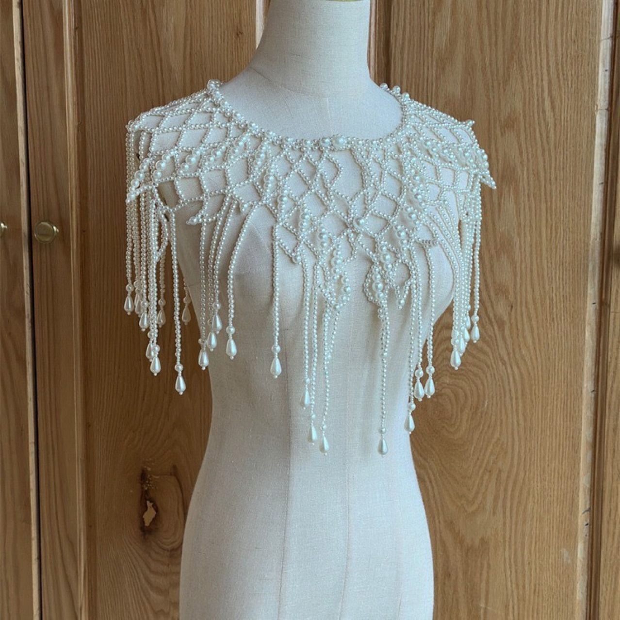 Body Jewelry Harness - El Yapımı İnci Katmanlı Vücut Zinciri,