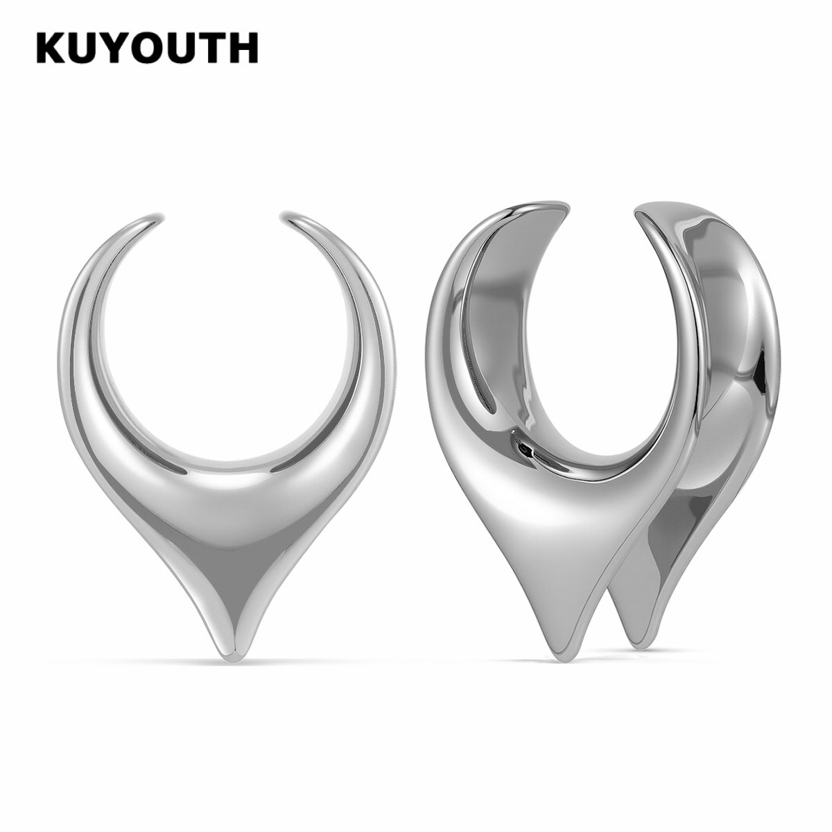 Body Jewelry Gauge Sizes - KUYOUTH Paslanmaz Çelik Açık Eyer Kulak
