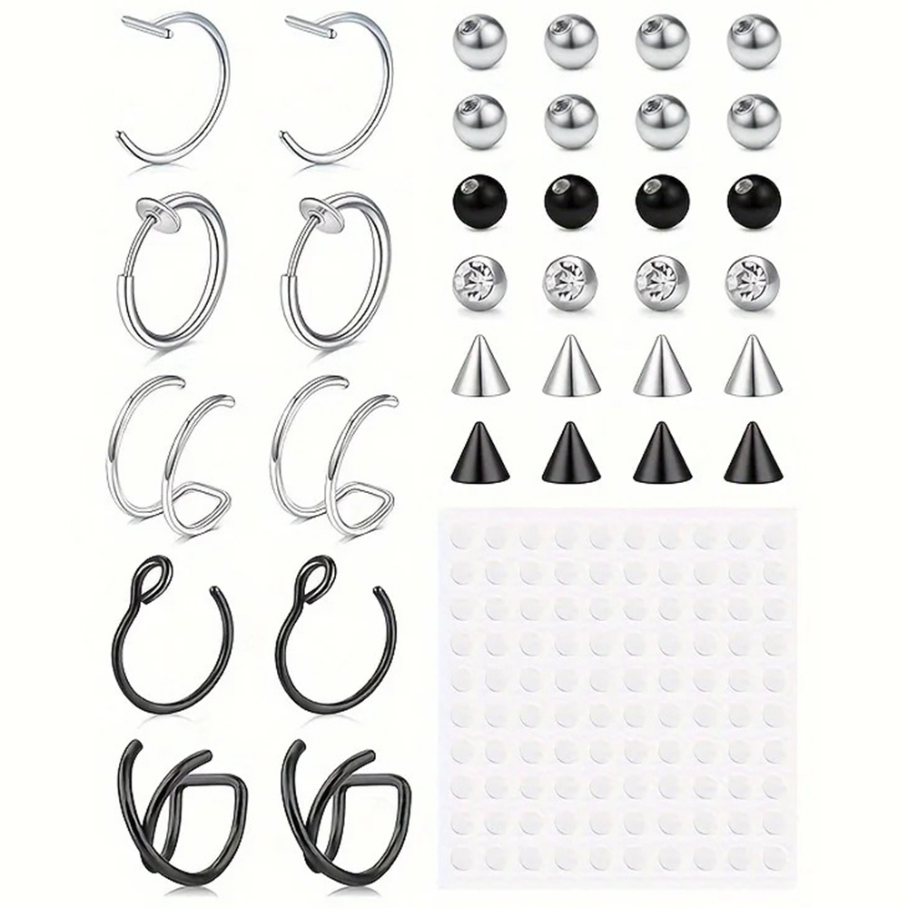 Body Jewelry Ear - Sahte Piercingler Sahte Dudak Halkası Sahte