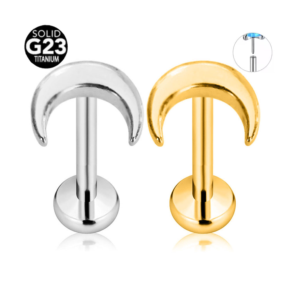 Body Jewelry Threadless - ASTM F136 G23 Titanyum Parlak Hilal