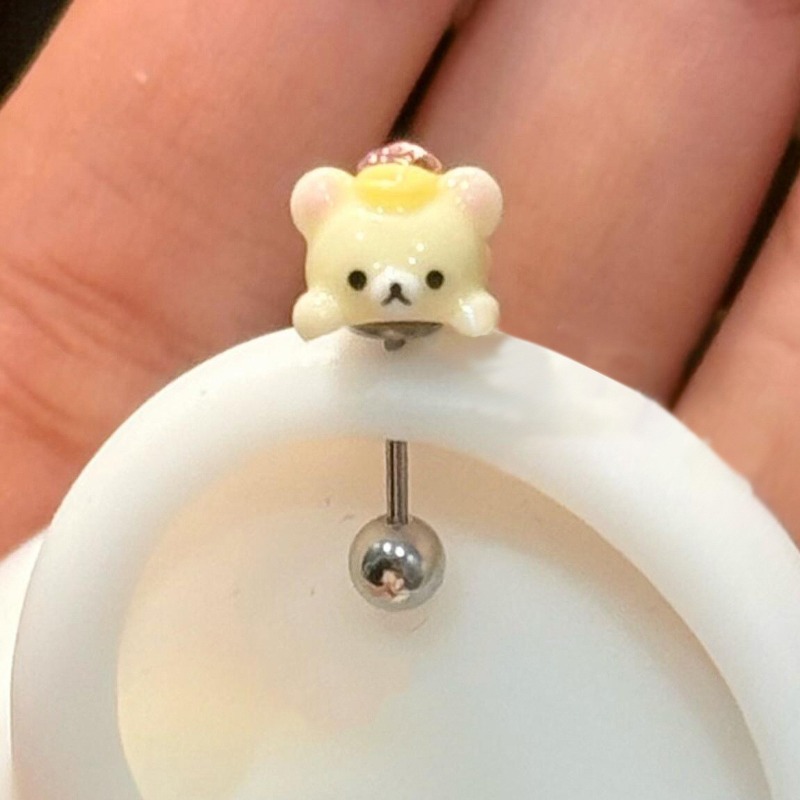 Body Jewelry Ear - Kawaii Rilakkuma Saplama Küpe Titanyum Çelik