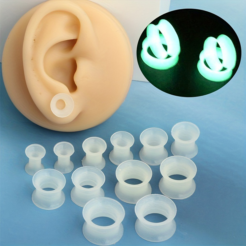 Body Jewelry Gauge Sizes - 2 adet 3-30mm boyutunda karanlıkta parlayan