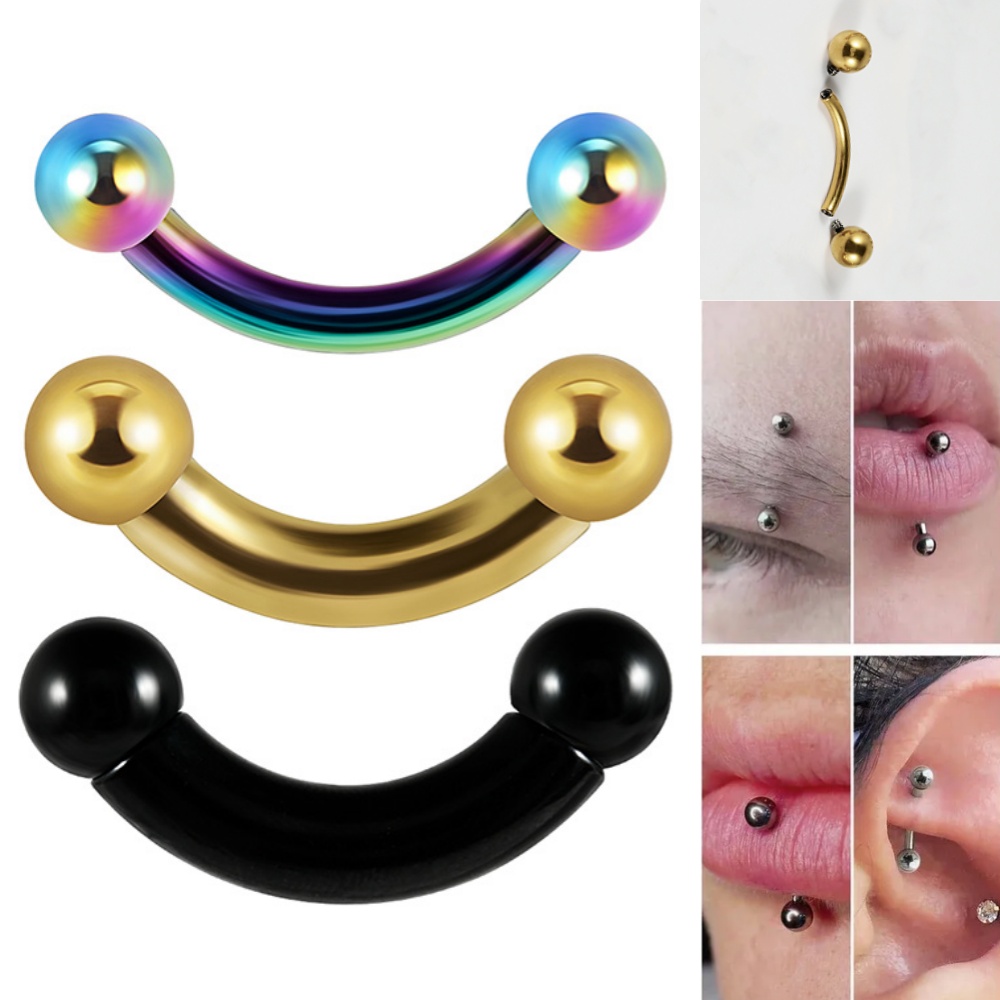 Body Jewelry Gauge Sizes - 1 adet paslanmaz çelik büyük boy