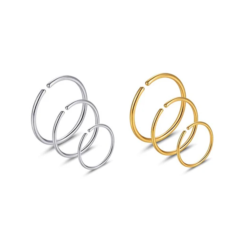 Body Jewelry Ear - 6 adet/grup hipoalerjenik burun halkaları çemberler