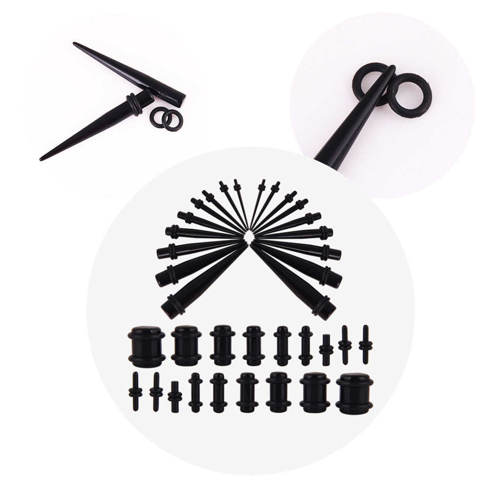 Body Jewelry Gauge Sizes - 36 Parça Kulak Genişletici Seti, Koni