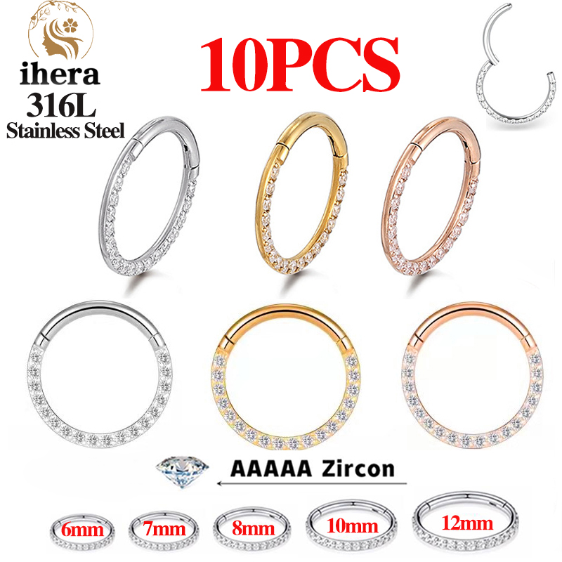 Body Jewelry Ear - 1/10 adet paslanmaz çelik burun halkaları