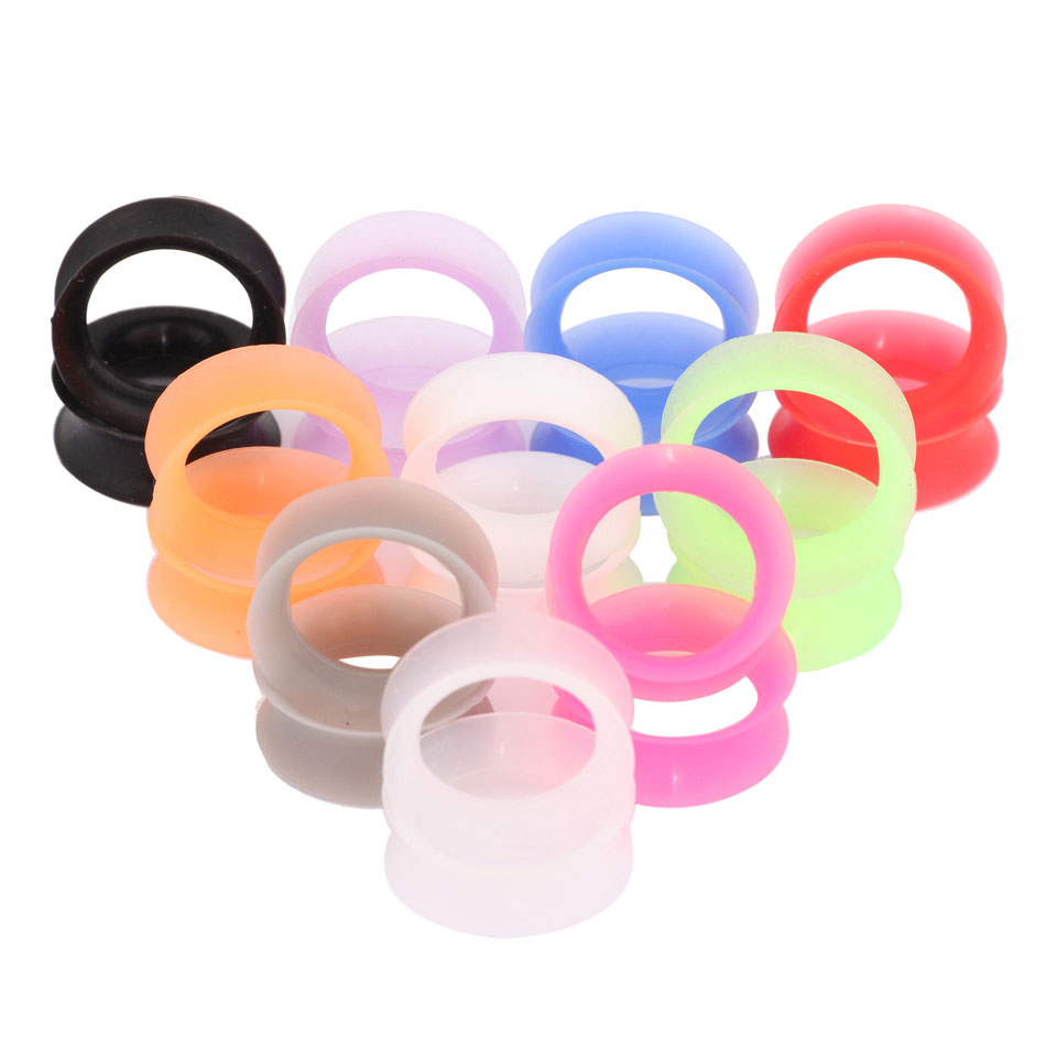 Body Jewelry Gauge Sizes - 1 çift silikon tıkaçları ve tüneller