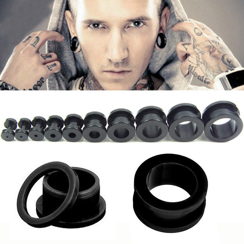 Body Jewelry Gauge Sizes - SaYao 2 Adet Büyük Boy Siyah
