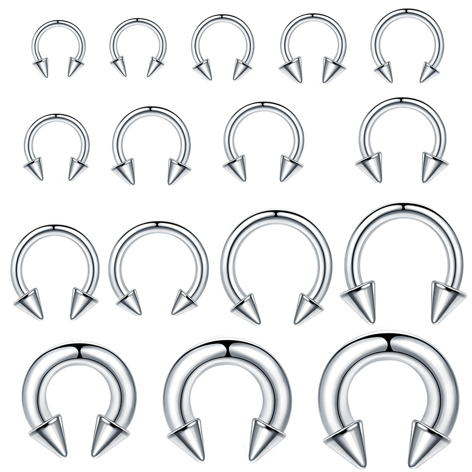 Body Jewelry Gauge Sizes - 1 adet paslanmaz çelik büyük boy