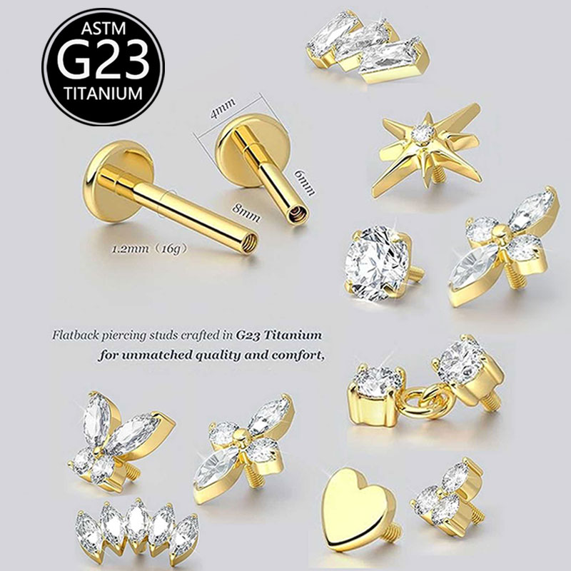 2 adet F136 G23 Titanyum Kıkır - Body Jewelry Threadless incelemesi ve fiyatı