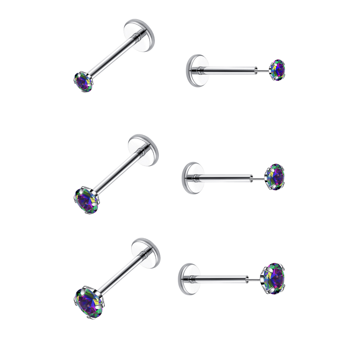 20G düz geri dişsiz küpe hipoa - Body Jewelry Threadless incelemesi ve fiyatı