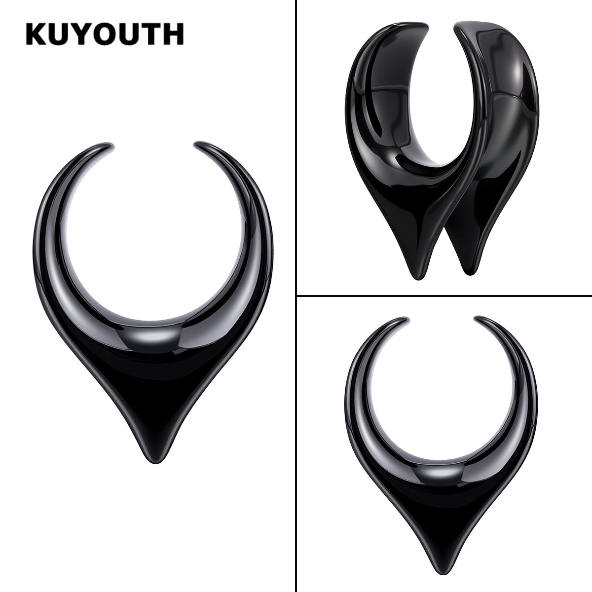 KUYOUTH Paslanmaz Çelik Açık E - Body Jewelry Gauge Sizes incelemesi ve fiyatı