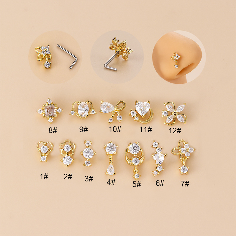 20G L Şekilli Kübik Zirkon Bur - Body Jewelry Ear incelemesi ve fiyatı