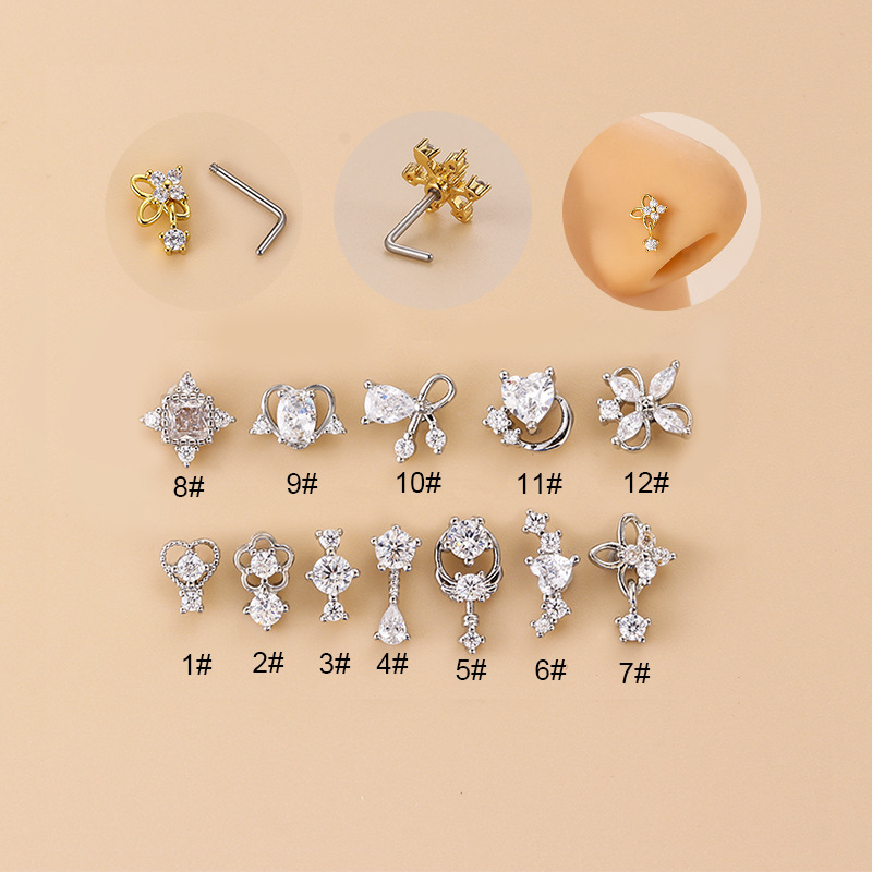 20G L Şekilli Kübik Zirkon Bur - Body Jewelry Ear incelemesi ve fiyatı