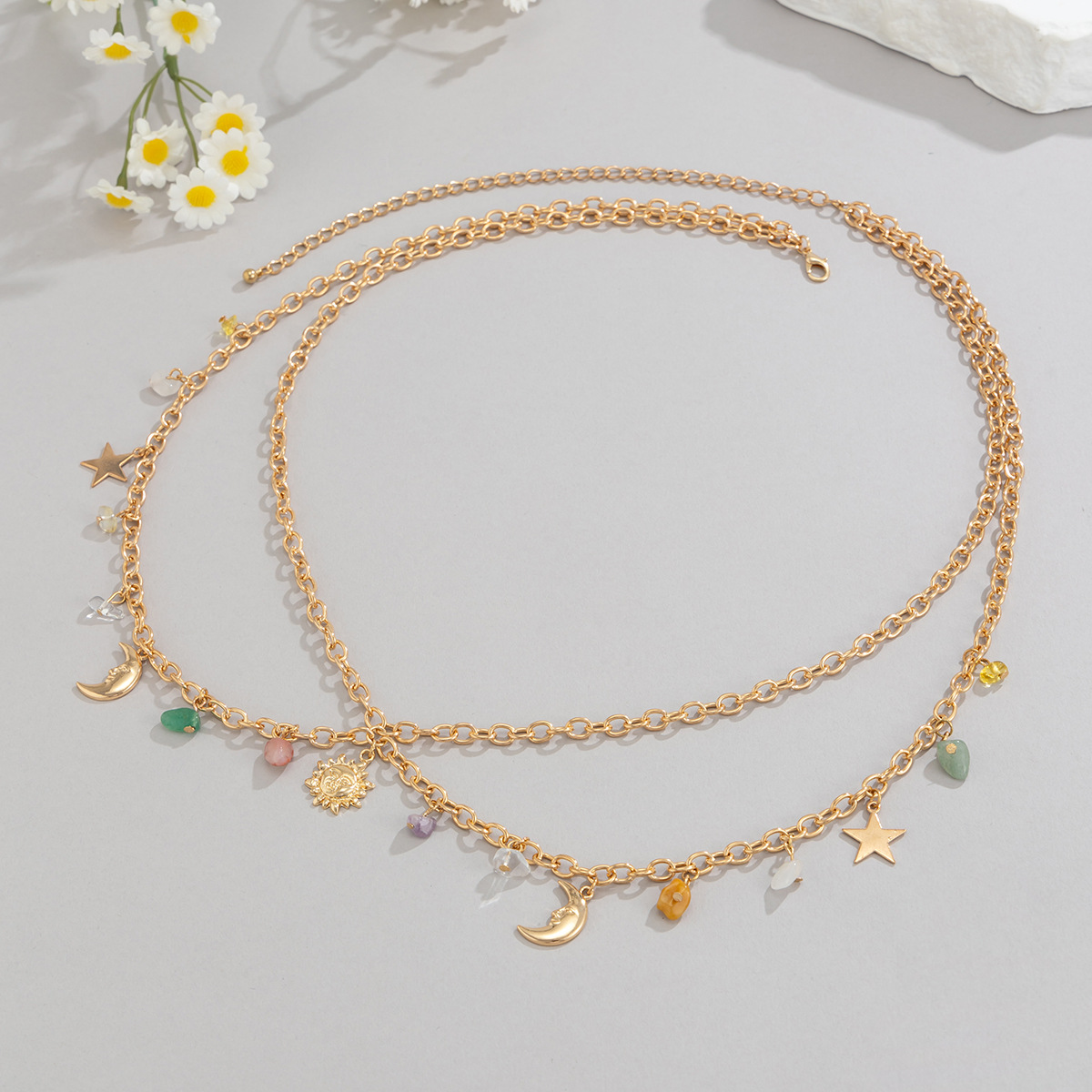 Boho Yıldız Ay Güneş Kolye Bel - Body Chain Jewelry incelemesi ve fiyatı