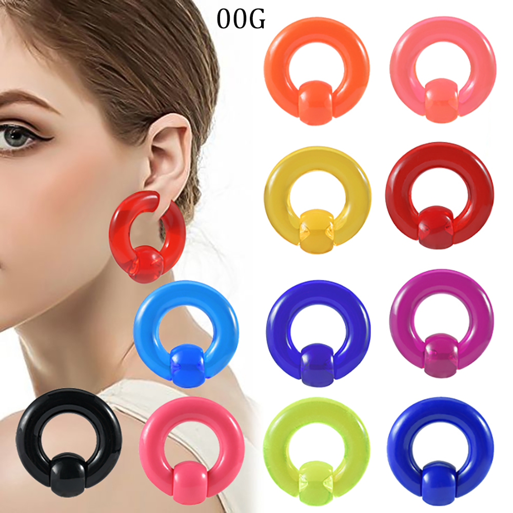 2/1 ADET Renkli Akrilik BCR Bü - Body Jewelry Gauge Sizes incelemesi ve fiyatı