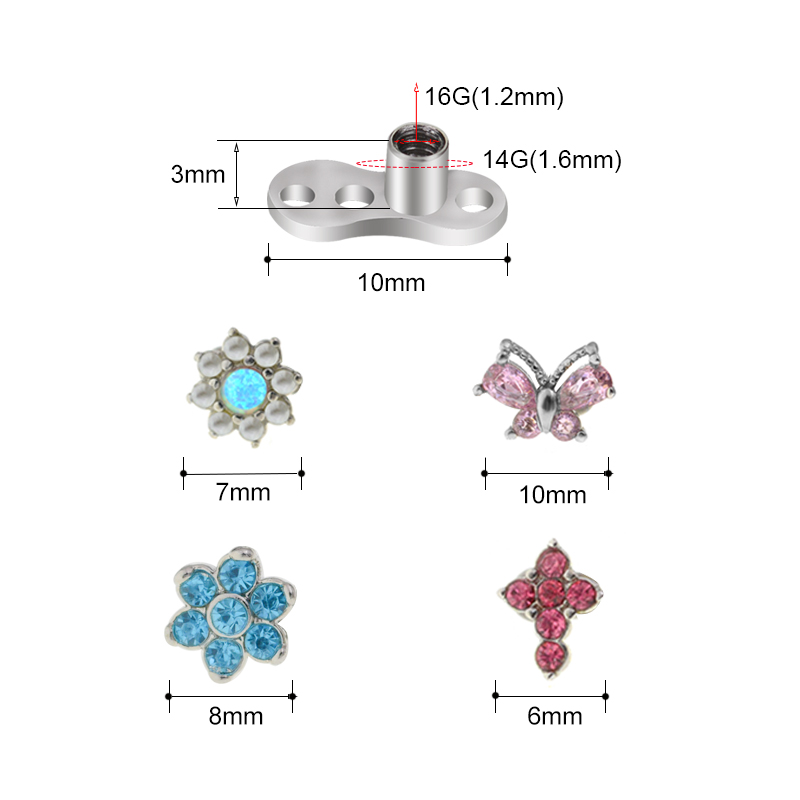 1 adet 100% cerrahi çelik 14G  - Dermal Anchor Top incelemesi ve fiyatı