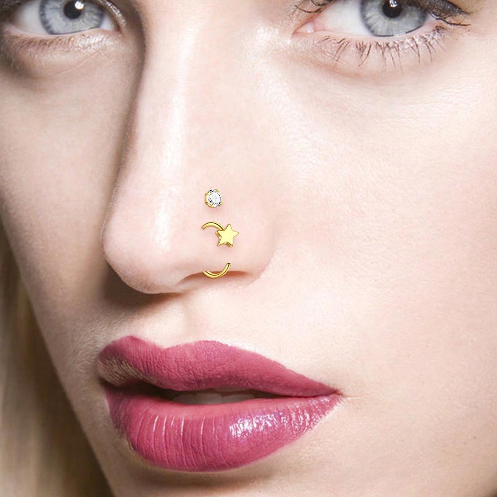 5 Adet Burun Halkası Çemberler - Body Jewelry Threadless incelemesi ve fiyatı