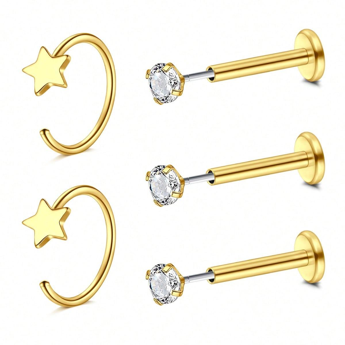 5 Adet Burun Halkası Çemberler - Body Jewelry Threadless incelemesi ve fiyatı