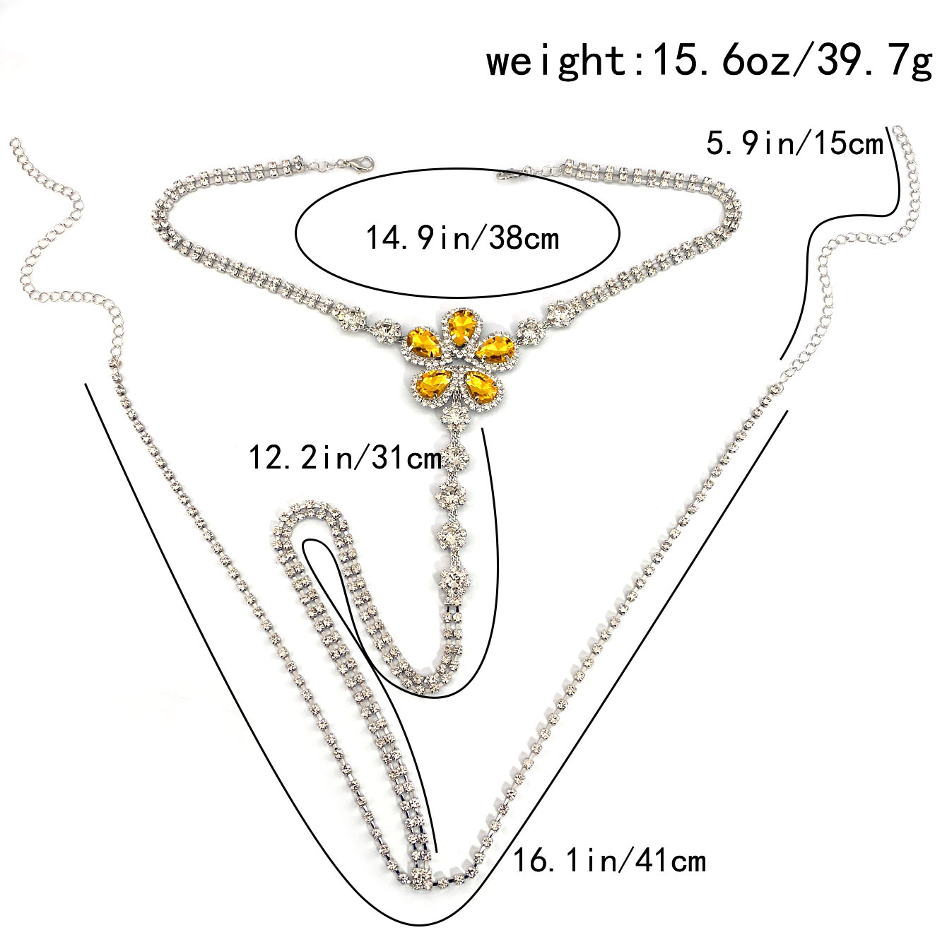 1 adet çiçek şekilli seksi Rhi - Body Chain Jewelry incelemesi ve fiyatı