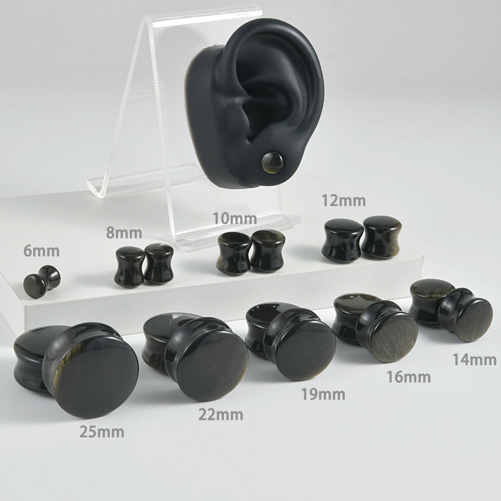 Siyah Doğal Taş Çift Flare Fiş - Body Jewelry Gauge Sizes incelemesi ve fiyatı