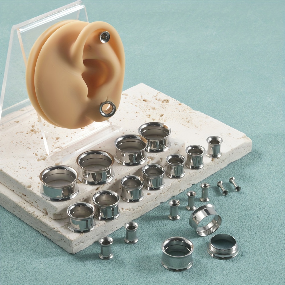 1 çift/12 çift Set paslanmaz ç - Body Jewelry Gauge Sizes incelemesi ve fiyatı