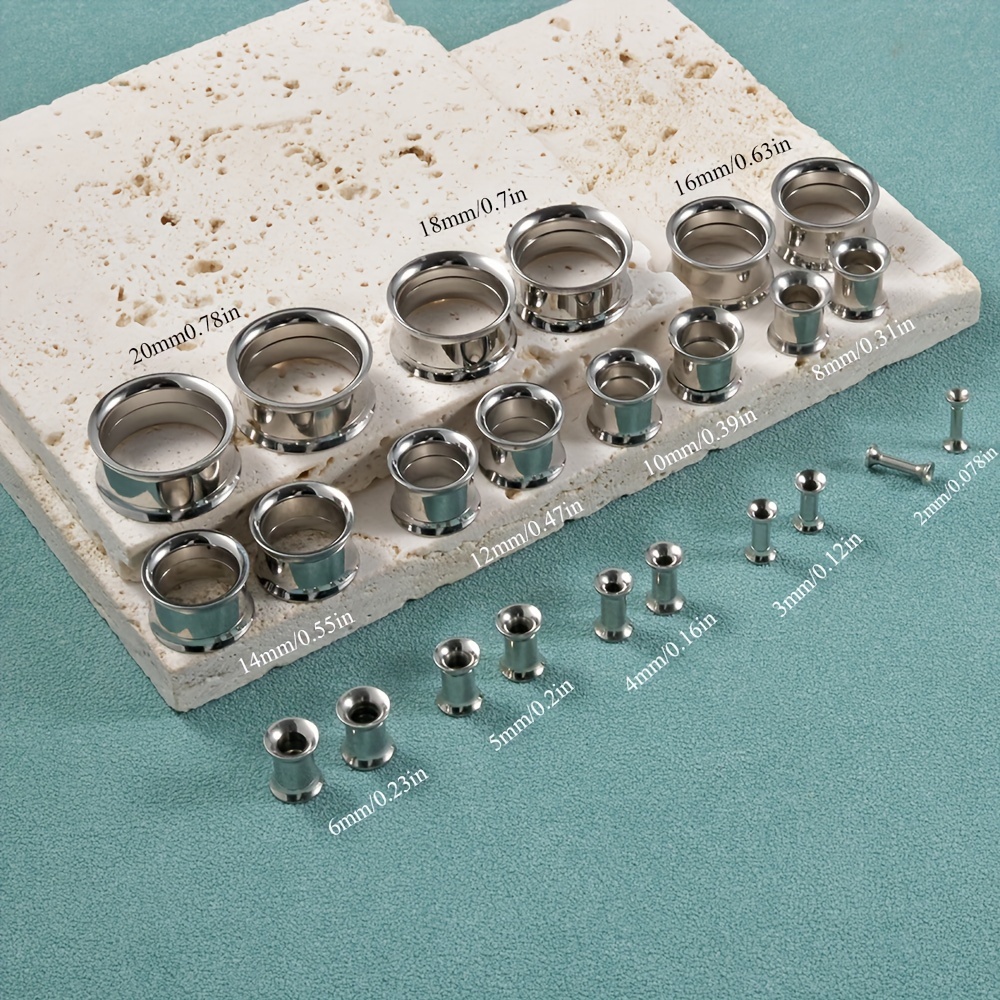 1 çift/12 çift Set paslanmaz ç - Body Jewelry Gauge Sizes incelemesi ve fiyatı