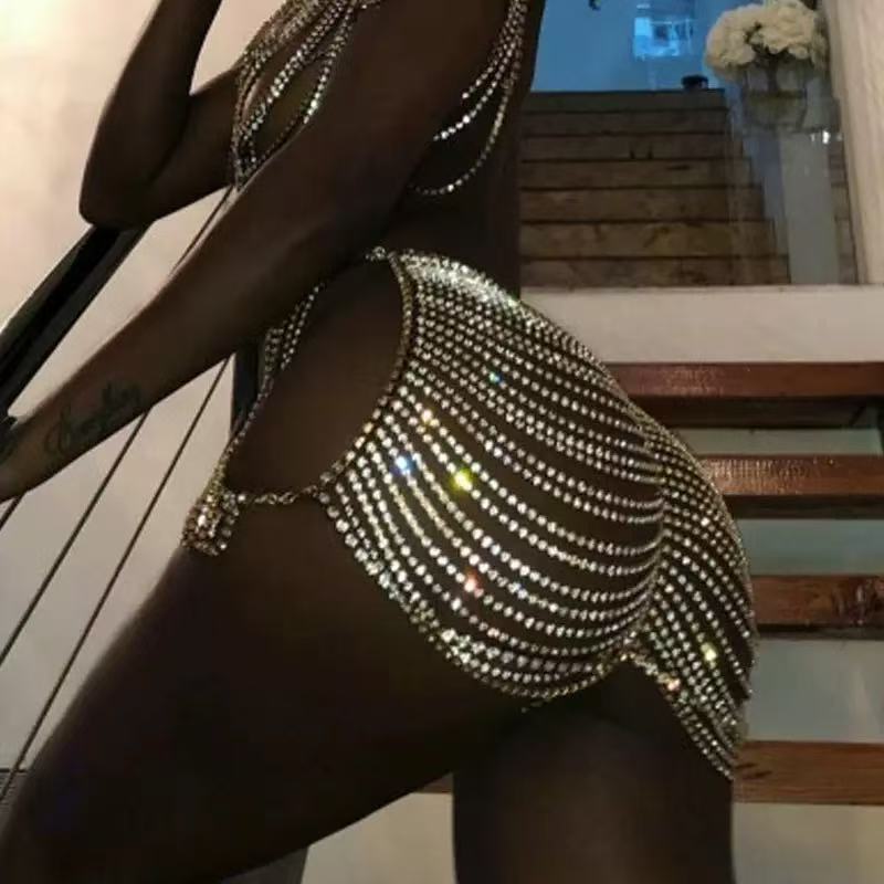 1 adet Seksi Moda Rhinestone P - Body Jewelry Dress incelemesi ve fiyatı