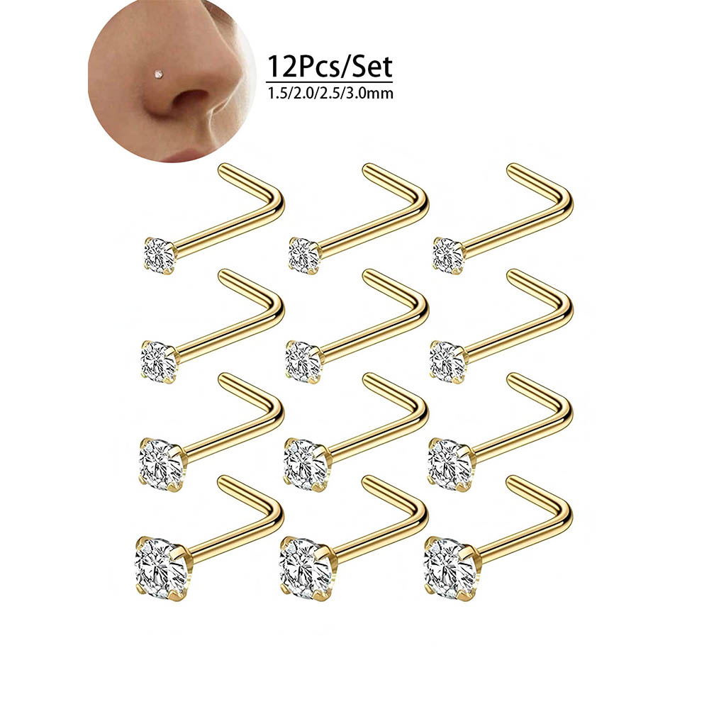 12 Parça Tam Set 316L Hipoaler - Body Jewelry Nose incelemesi ve fiyatı