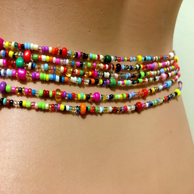 Kadınlar katmanlı boncuklu göb - Body Chain Jewelry incelemesi ve fiyatı