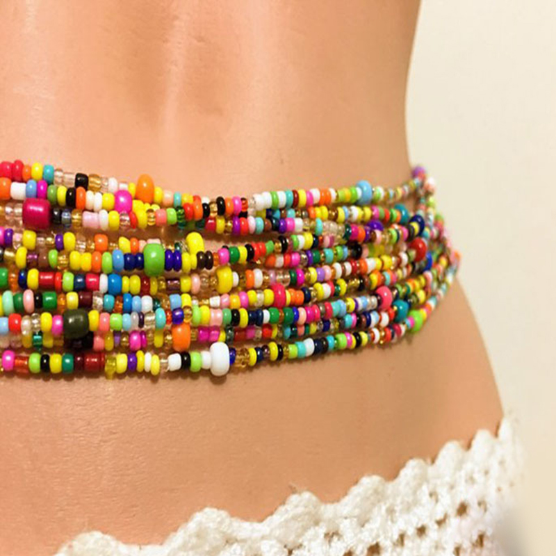 Kadınlar katmanlı boncuklu göb - Body Chain Jewelry incelemesi ve fiyatı